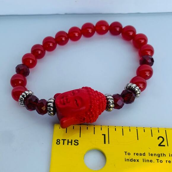 NEW Cinnabar Carnelian Buddha Bracelet - Picture 9 of 9